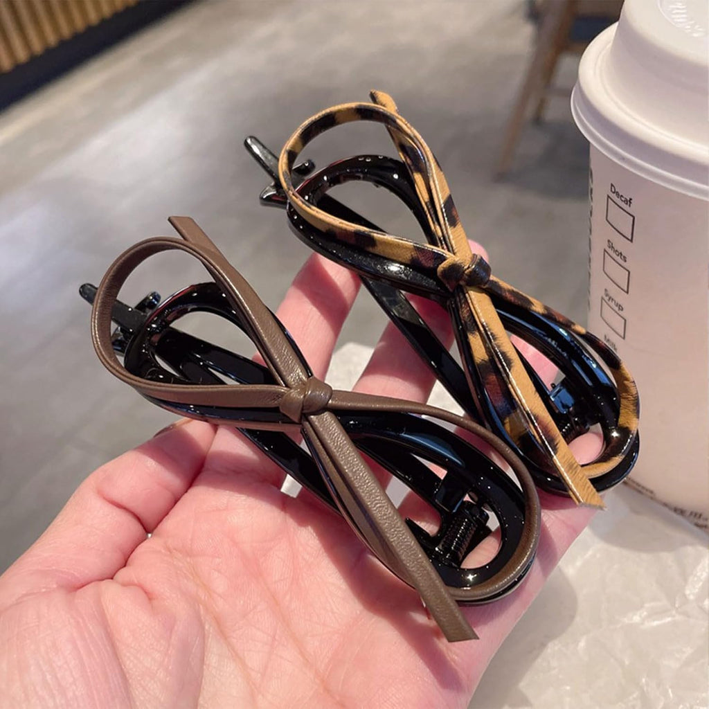 Flat Hair Clips 3-Pack - Soft Leather Non-Slip Hairpins for Updos & Styling