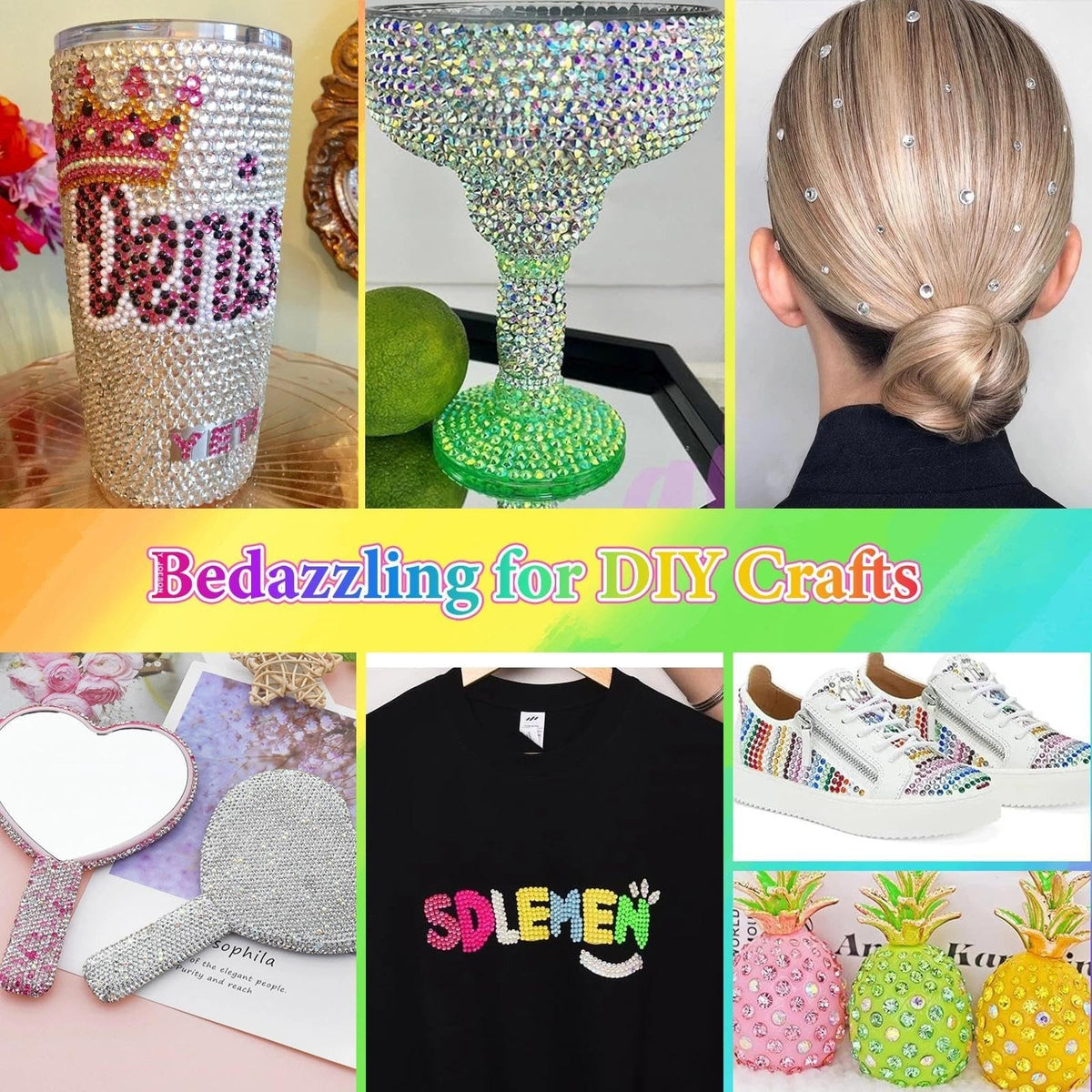 Rhinestones Bedazzling Kit with Tools - 32,000 Color Resin Gems for Crafts and DIY