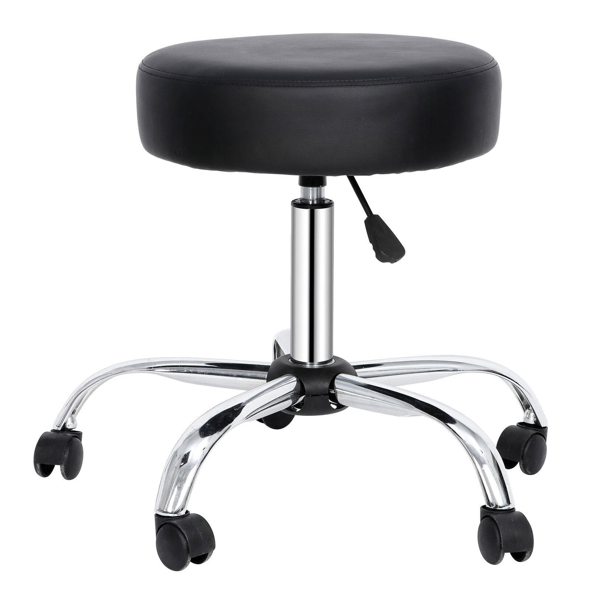 Adjustable Drafting Stool with Wheels Black - Multi-Purpose Salon & Office Chair