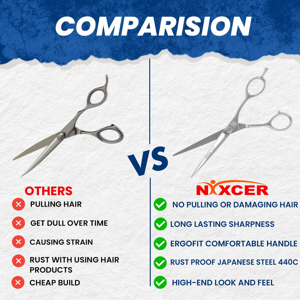 Professional Hair Cutting Scissors 6.5 Inch Sharp Convex Edge Shears