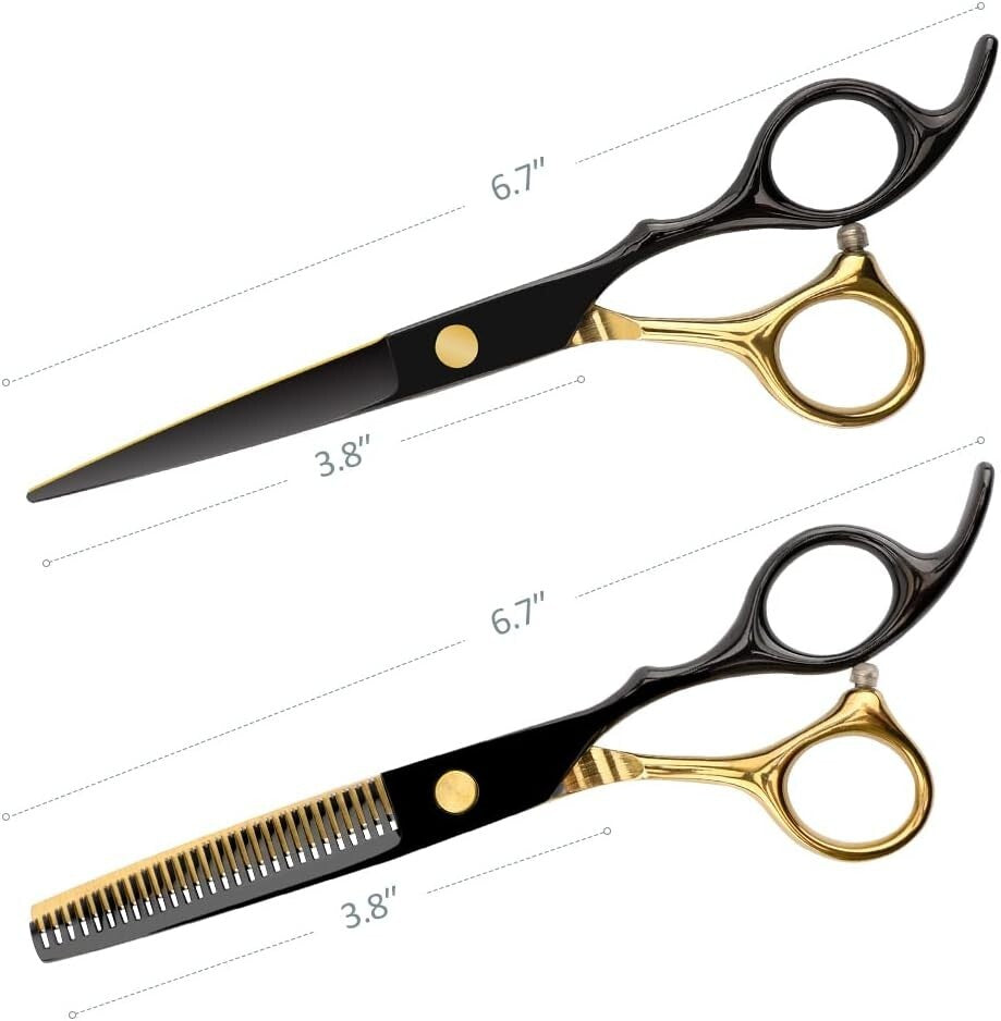 Professional Hairdressing Scissors 6.7 Inch with Leather Case - Salon & Barber Use
