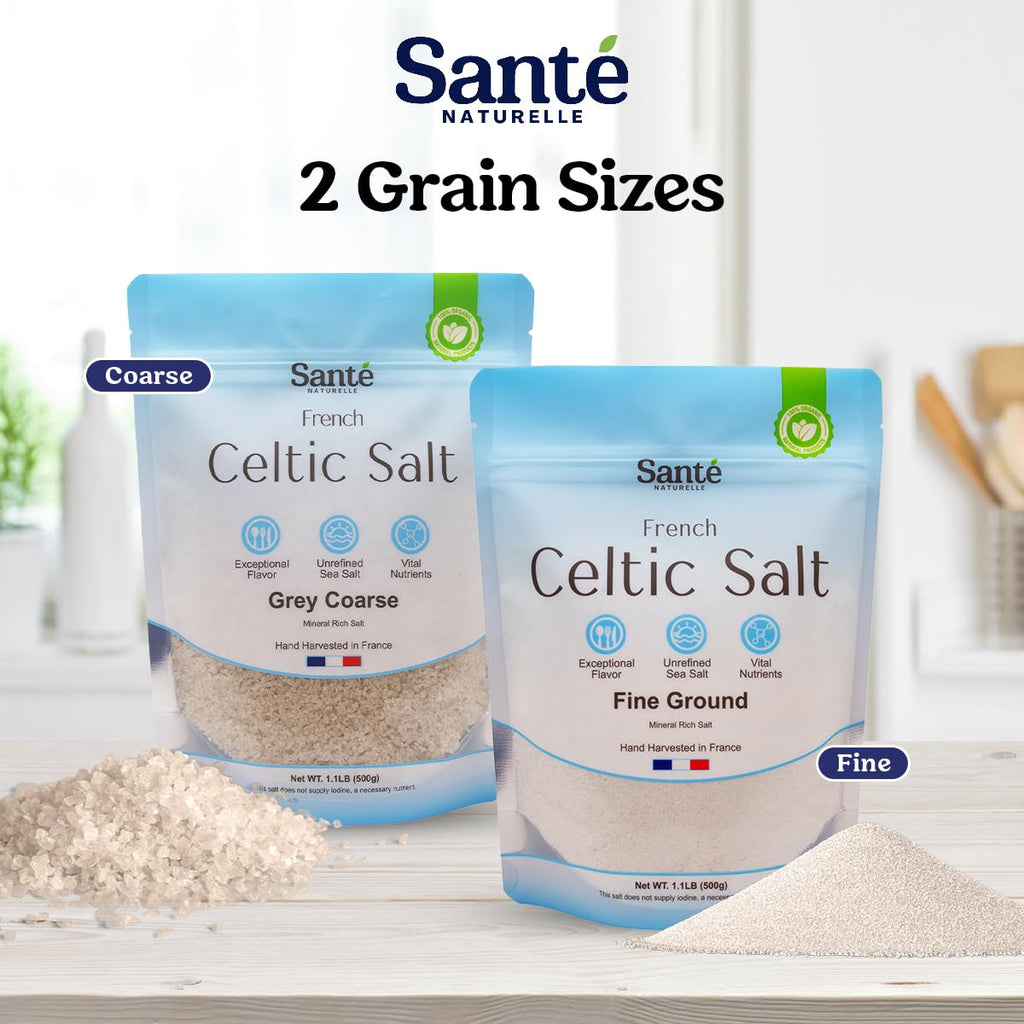 Coarse Celtic Sea Salt Organic Unrefined French Salt Pack of 3 - 1.1Lb