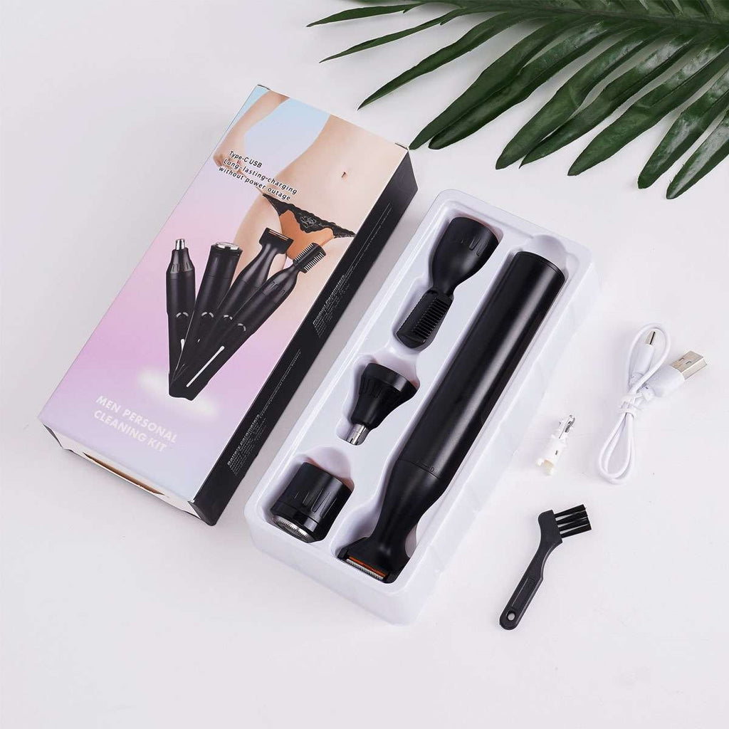 4-in-1 Men Electric Trimmer with USB Rechargeable & 4 Attachments