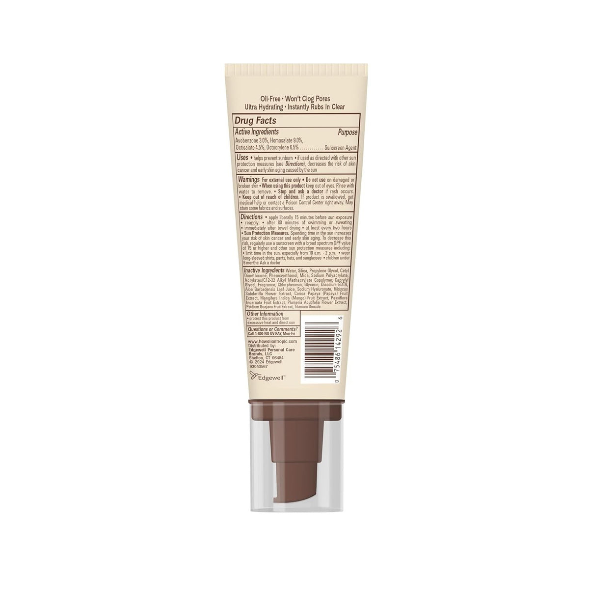 SPF 60 Face Sunscreen Lotion - Hawaiian Tropic Sheer Touch 2.5 oz (3 Bottles)