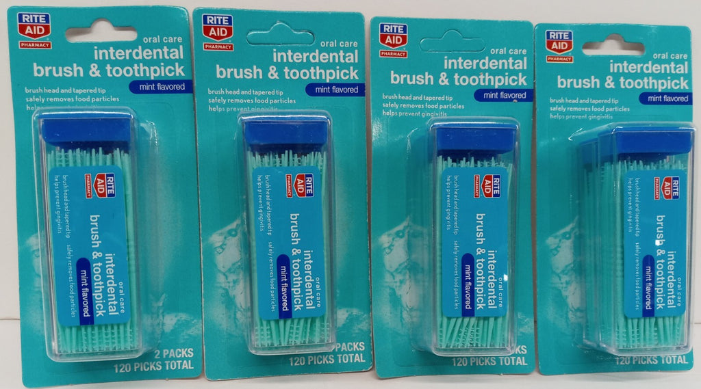 Pack of 4 Interdental Brushes and Toothpicks Mint Oral Care Set