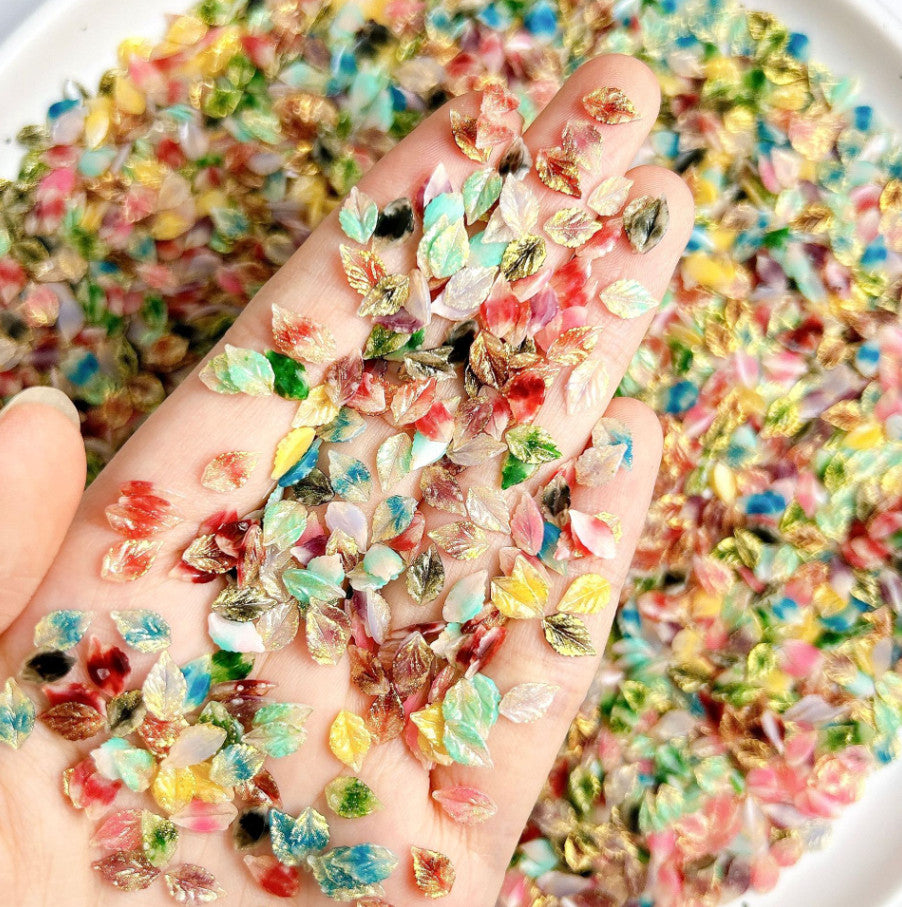 Glow in the Dark Nail Art Charms 20pcs Resin Leaf Decorations for DIY Nails
