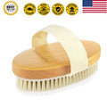 Lymphatic Drainage Dry Body Brush with Natural Boar Bristles and Wooden Handle