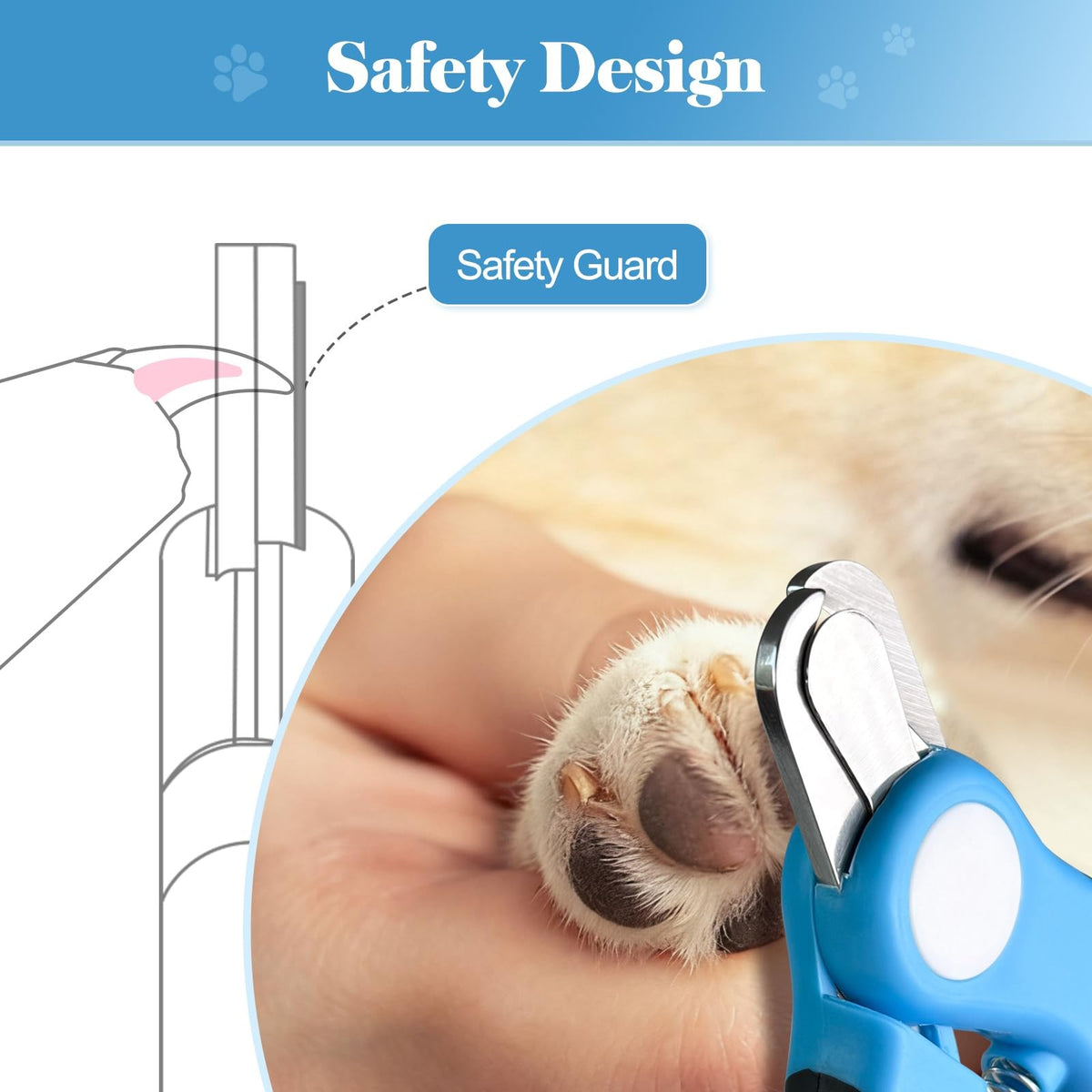 Heavy Duty Dog Nail Clippers & Trimmers with Safety Guard - Pet Grooming Tool