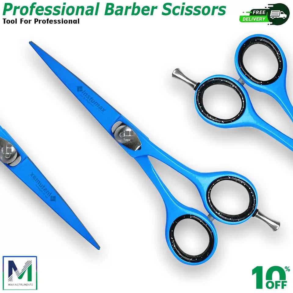 Professional Hairdressing Scissors 6.5-inch Blue Shears for Salons and Barbershops