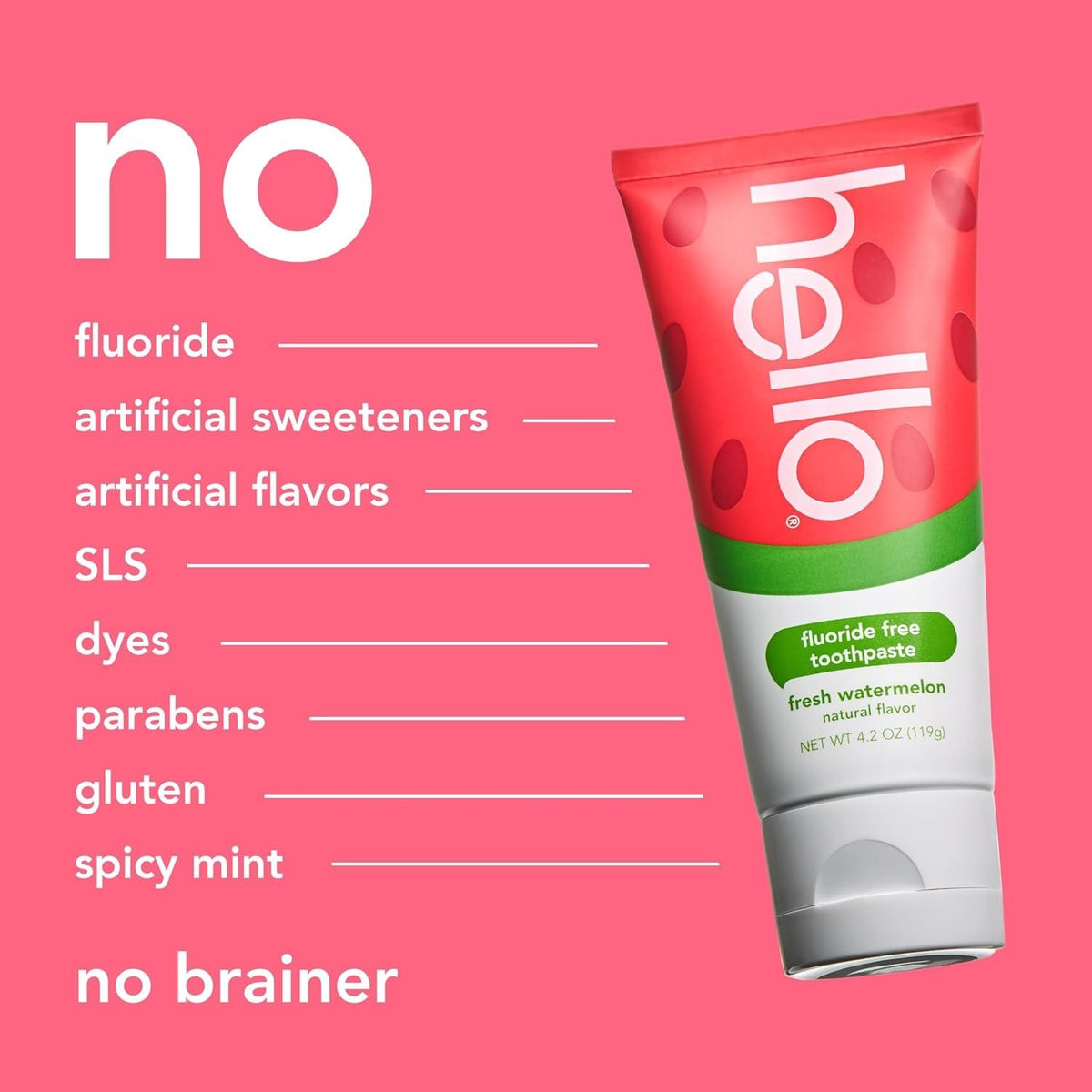 Kids Watermelon Toothpaste 4.2 oz Fluoride-Free Gentle Oral Care