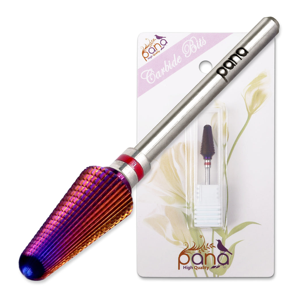 Nail Drill Bit Tornado Shaped Carbide 3/32 Inch Purple Fine to Extra Coarse