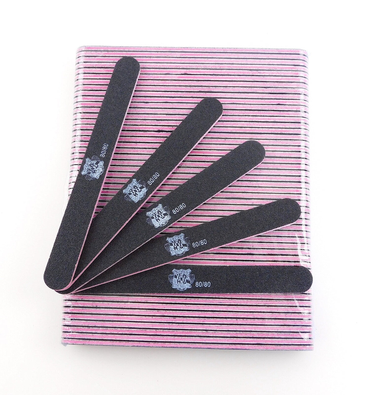 50 Pcs Round Nail File 80/80 Grit - Beauty Headquarters