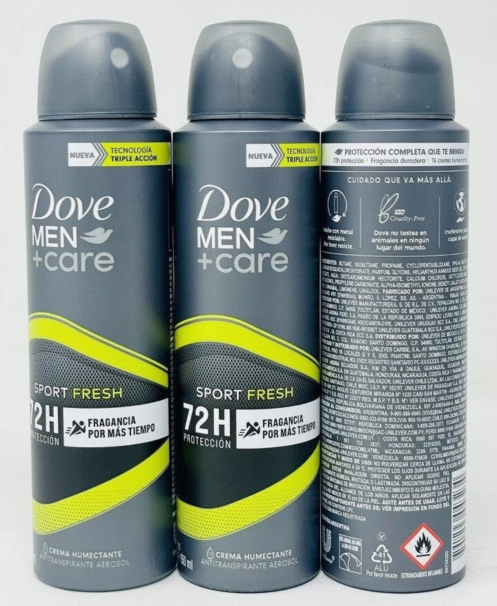Dove Men+Care 72H Sport Fresh Spray Deodorant - 3 Pack, 150ml