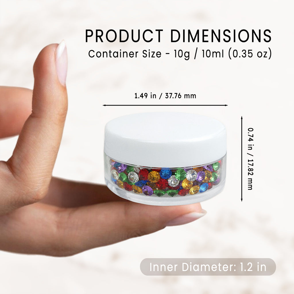 100pcs 10ml Cosmetic Sample Jars with Screw Cap - Clear Reusable Containers for Makeup, Cream, Glitter