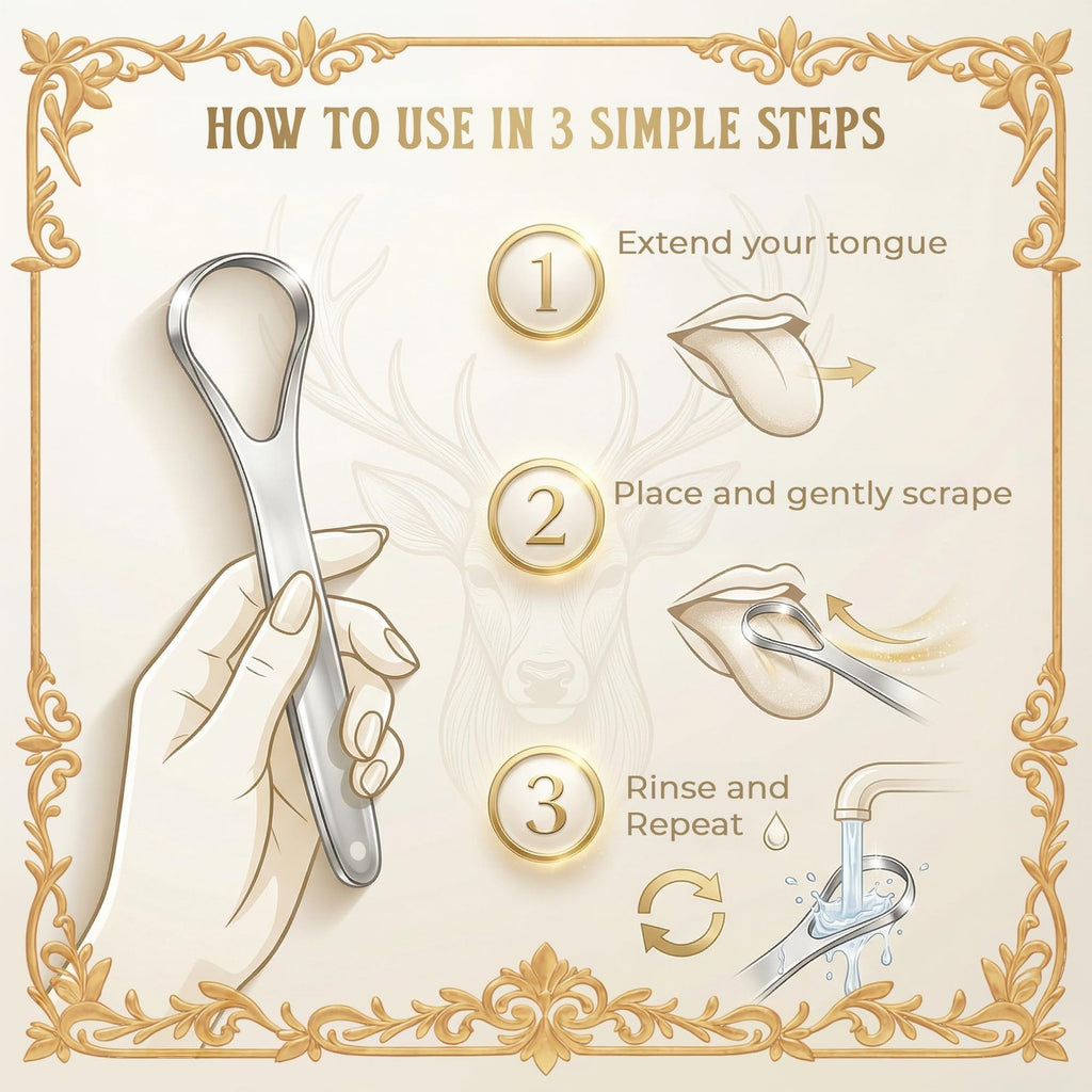 Stainless Steel Tongue Scraper for Adults with Case - Oral Hygiene Tool