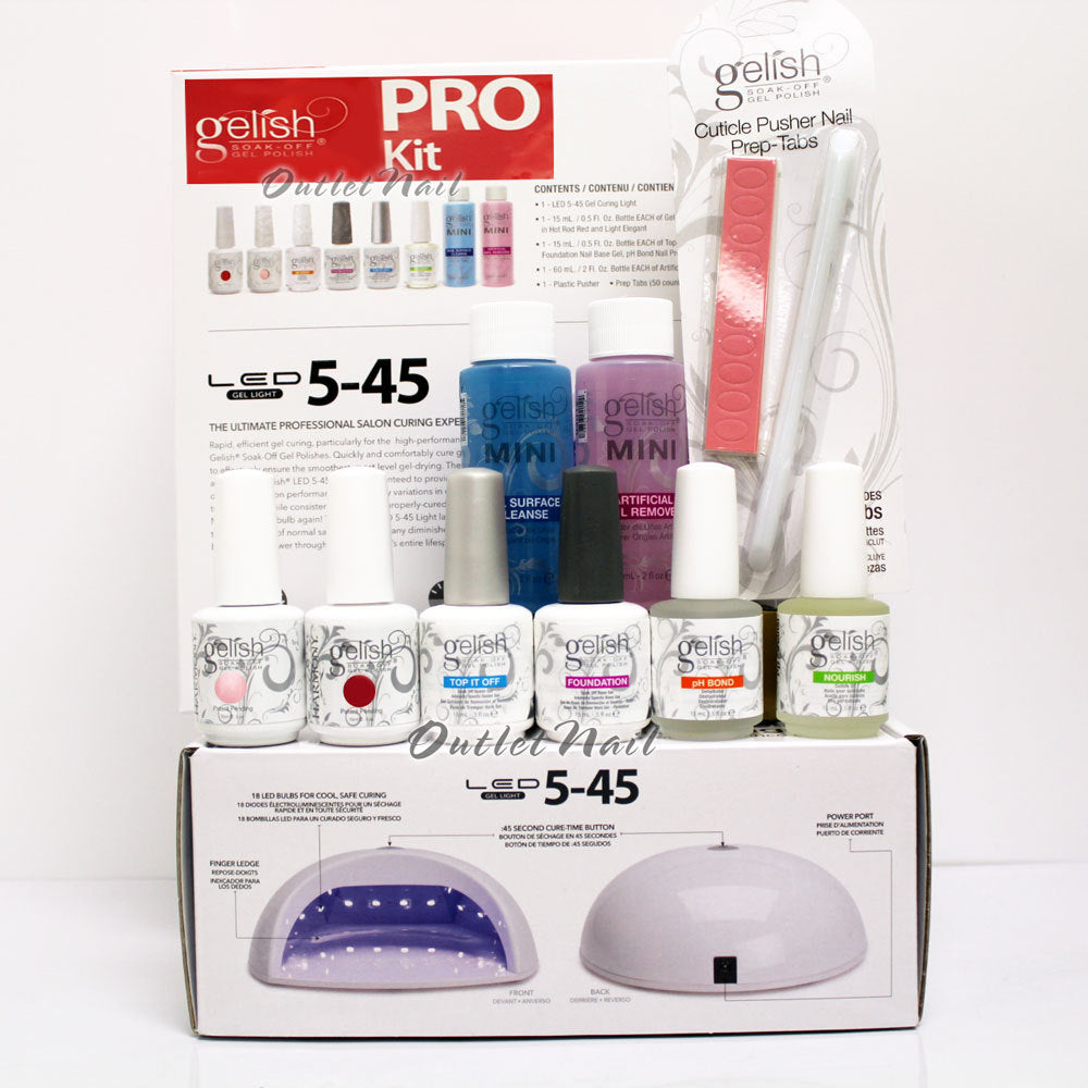 GELISH Harmony Master Pro 5-45 Complete Gel Nail Kit with LED Lamp & Accessories