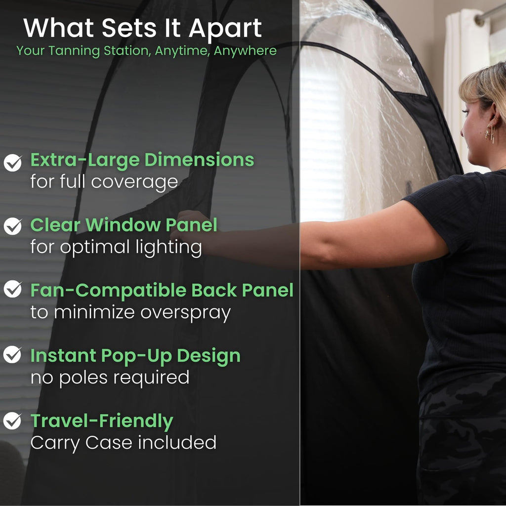Portable Spray Tan Tent with Clear Window & Carry Case – Professional & Home Use