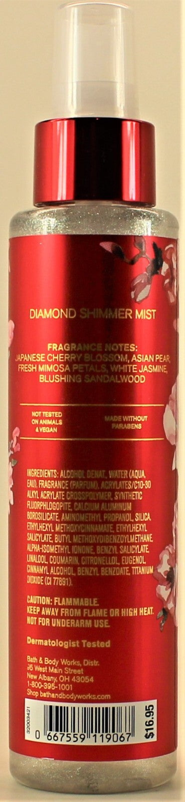 Bath & Body Works Japanese Cherry Blossom Diamond Shimmer Body Mist Set - 3 Bottles