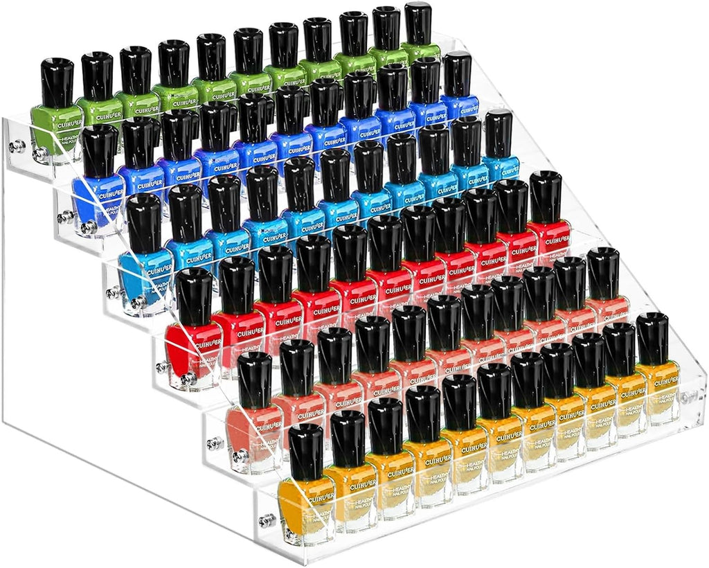 Multi-Layer Nail Polish Organizer Wall-Mount Storage Case Clear Acrylic
