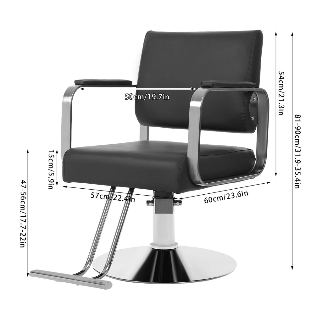 Adjustable 360° Rotatable Barber Salon Chair Carbon Steel & PU