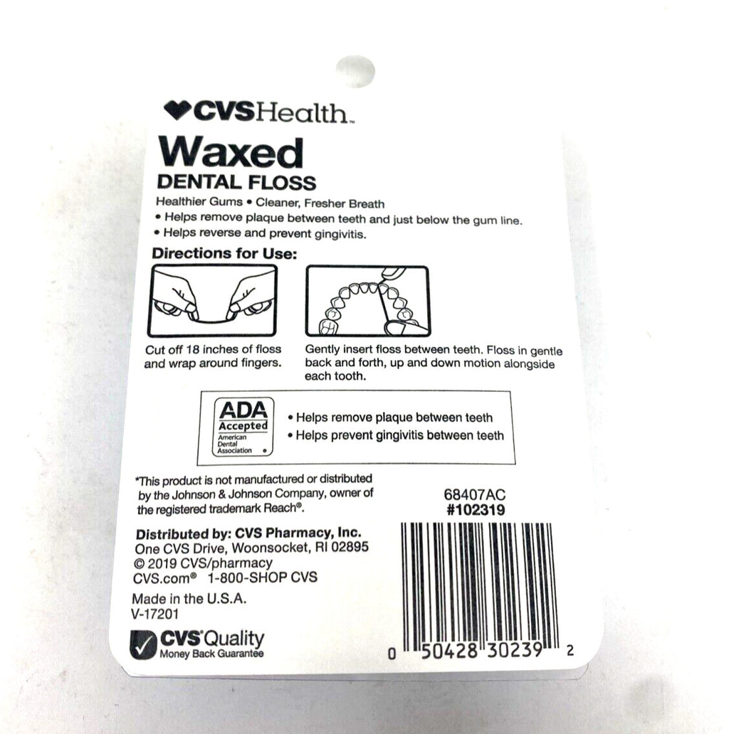 Waxed Dental Floss 100 Yards - Lot of 6 Packs for Effective Oral Care