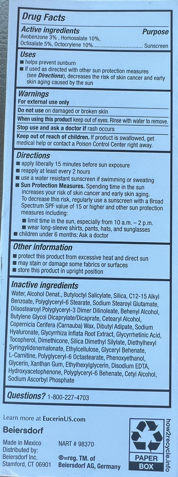 Eucerin Sun Age Defense SPF 50 Face Sunscreen with Hyaluronic Acid - Hypoallergenic, Fragrance-Free, Non-Comedogenic, 3 Pack