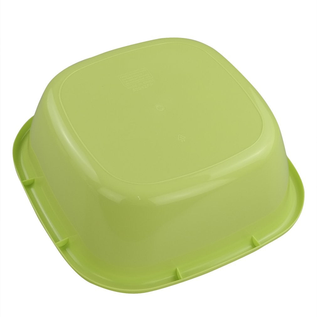 8 Quart Square Plastic Wash Basin Set of 3 for Kitchen & Household Use