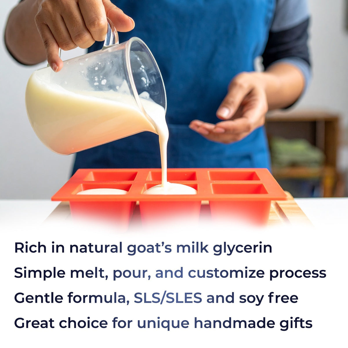 Goats Milk Soap Base - Melt and Pour, SLS/SLES Free, Multiple Sizes