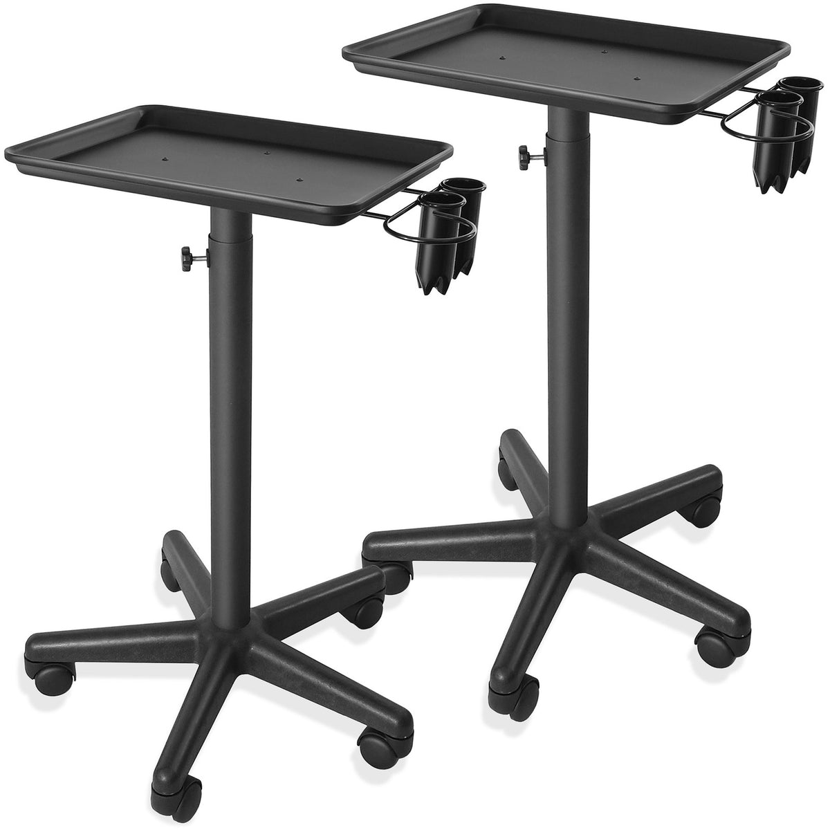 Salon Aluminum Trolley Instrument Cart Set with Removable Tray and Adjustable Height