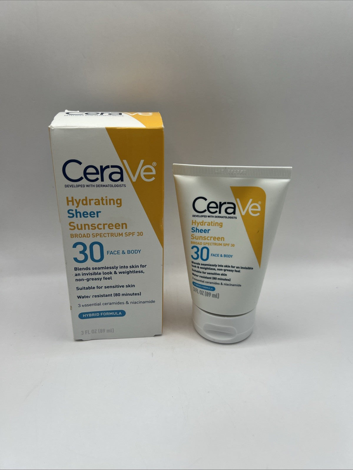 CeraVe SPF 30 Hydrating Sheer Face & Body Sunscreen 3oz - Broad Spectrum