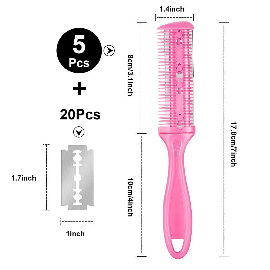 Hair Cutting Comb with 20 Double-Sided Blades and Scissors - Carbon Steel Grooming Kit