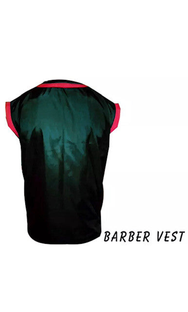 Unisex Professional Barber Vest Jacket with Red Stripe, Ultra Lightweight & Hair-Resistant