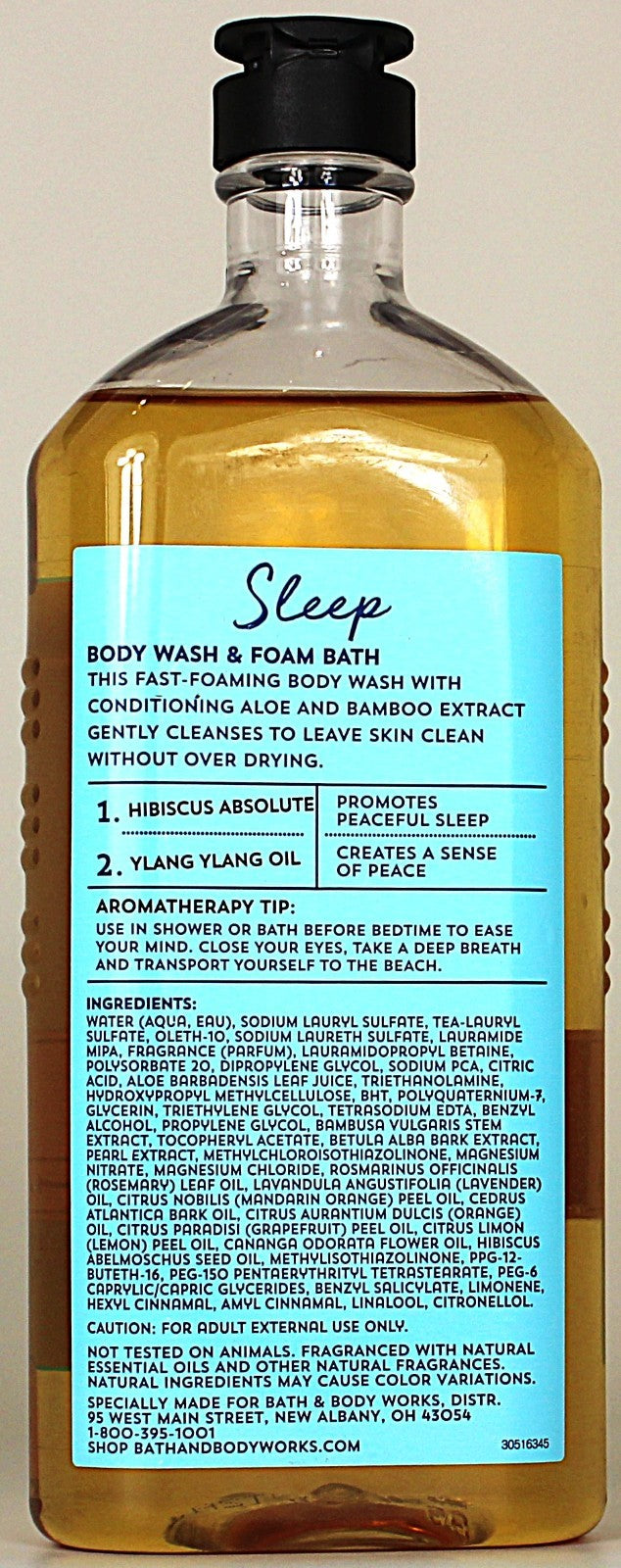 Bath & Body Works Sleep Hibiscus Ylang Ylang Body Wash Foam Shower 3 Pack 10oz