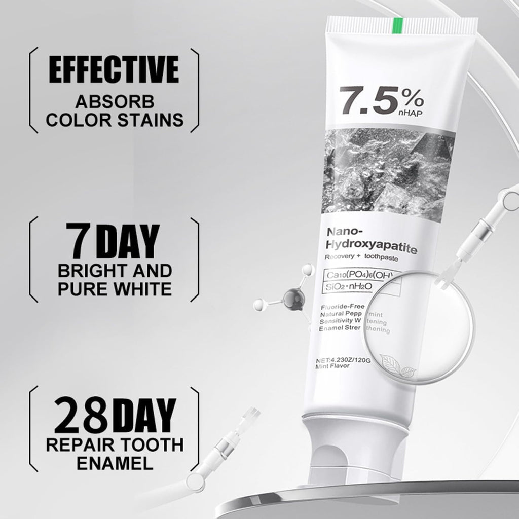 Hydroxyapatite Toothpaste 2 Pack - Fluoride-Free Enamel Protection for Sensitive Teeth