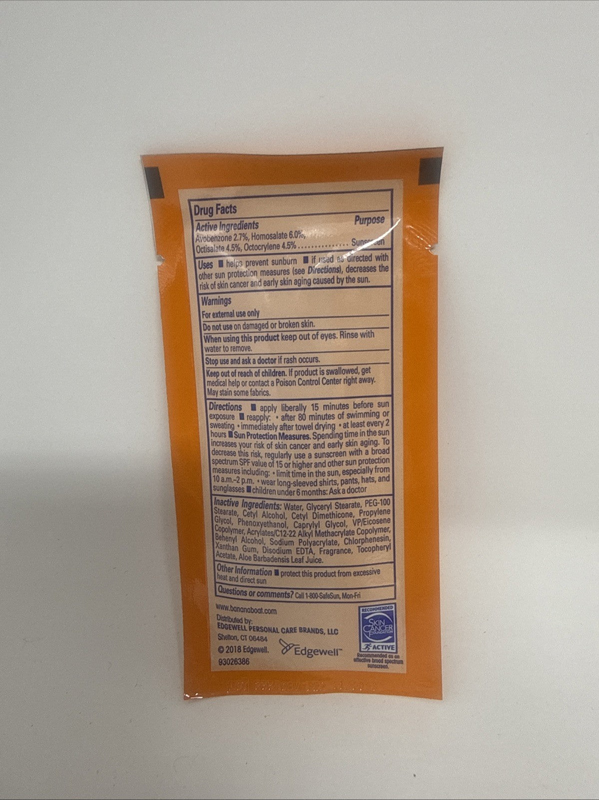 200 Packets SPF 30 Sunscreen Travel Lotion - Banana Boat Sport 0.4Oz