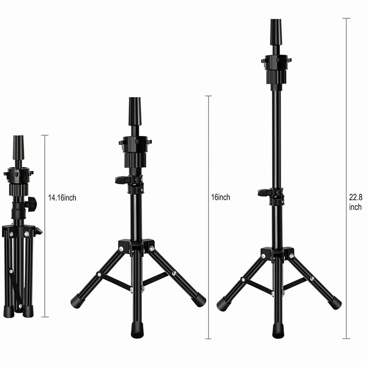 Mini Adjustable Wig Stand Tripod Holder for Mannequin Head Salon Display