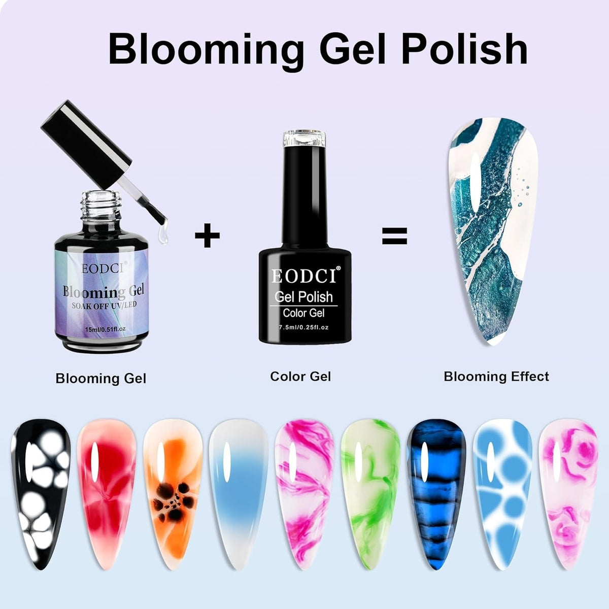 Blooming Gel Nail Polish 15ml Clear UV Gel for Watercolor & Marble Nail Art