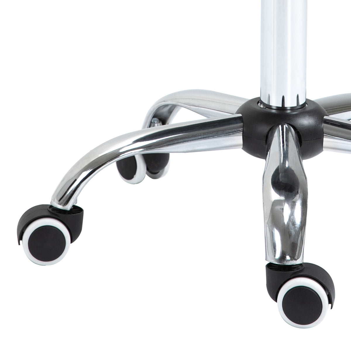 Adjustable Faux Leather Bar Stool with Chrome Legs and 360° Swivel