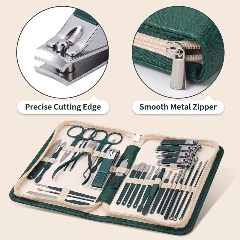 30-Piece Manicure & Pedicure Grooming Kit with Nail Clippers and Tools
