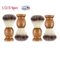 Men's Badger Hair Shaving Brush Set - Multiple Pack Options, Wooden Handle
