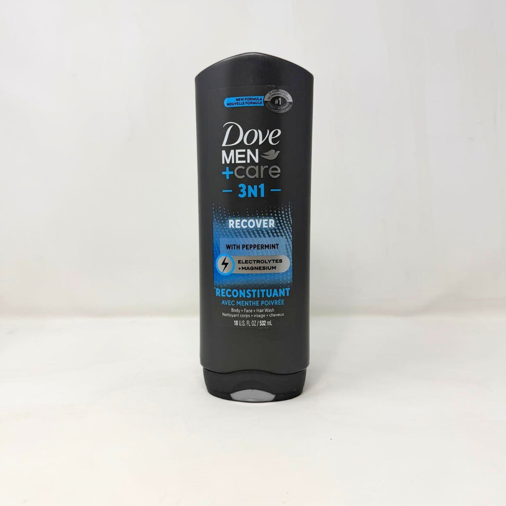 Dove Men+Care 3-in-1 Hair Face Body Wash Peppermint 18oz - Pack of 4