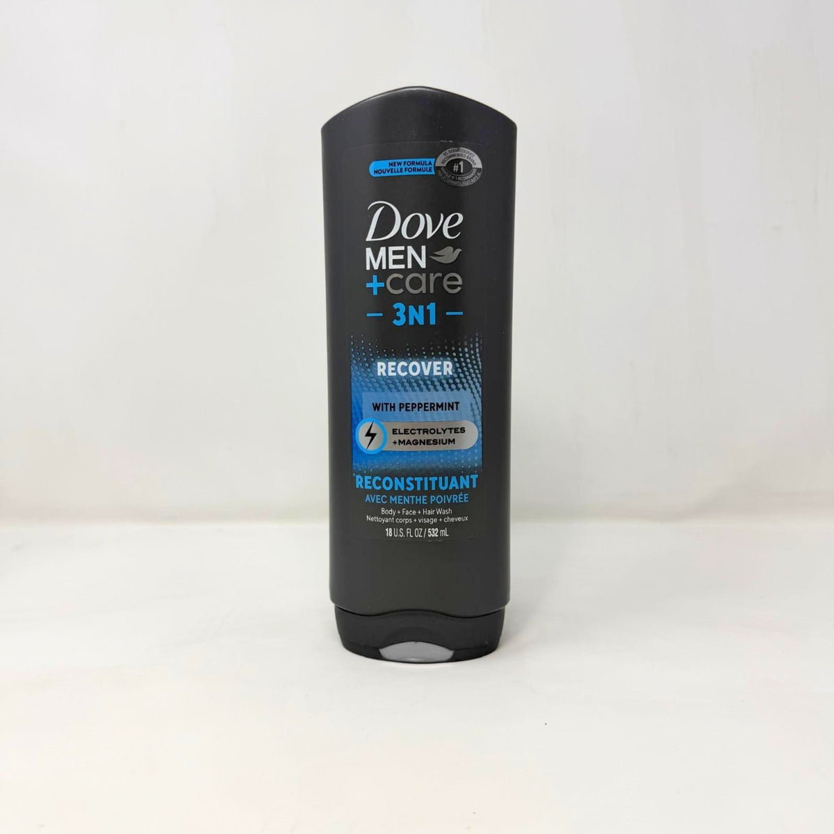 Dove Men+Care 3-in-1 Hair Face Body Wash Peppermint 18oz - Pack of 4