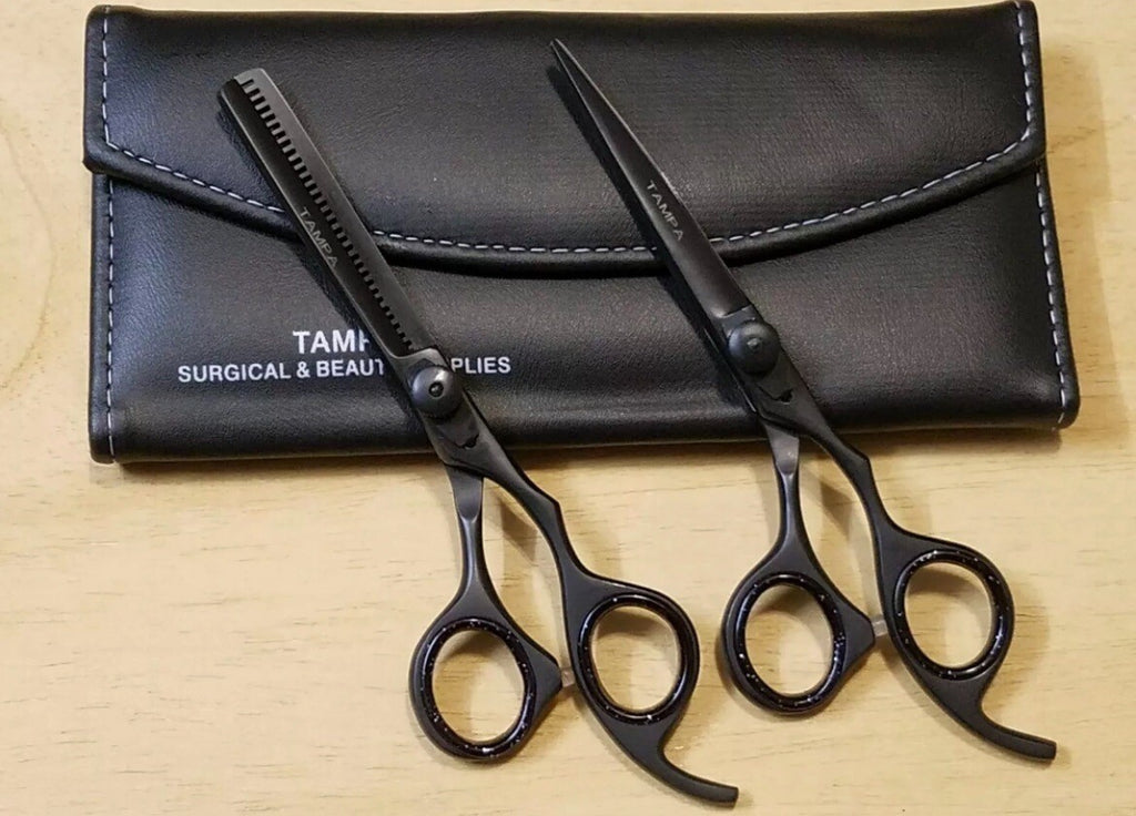 Professional Hair Cutting Scissors & Thinner Set - 6 Inch Barber Shears