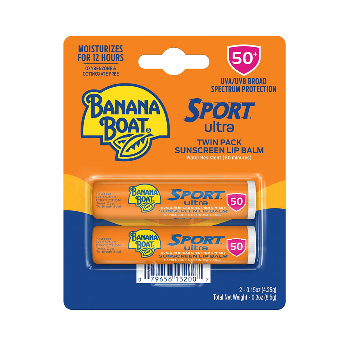 SPF 50 Lip Sunscreen Balm 2 Pack - Water-Resistant, Moisturizing, Beach & Sport Use