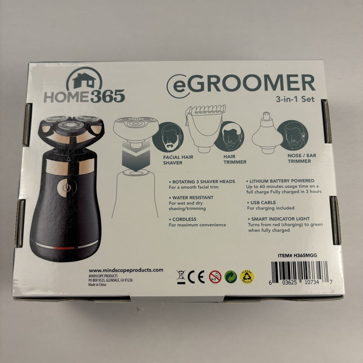 3-in-1 Facial Hair Grooming Set with Shaver and Trimmer - Gold