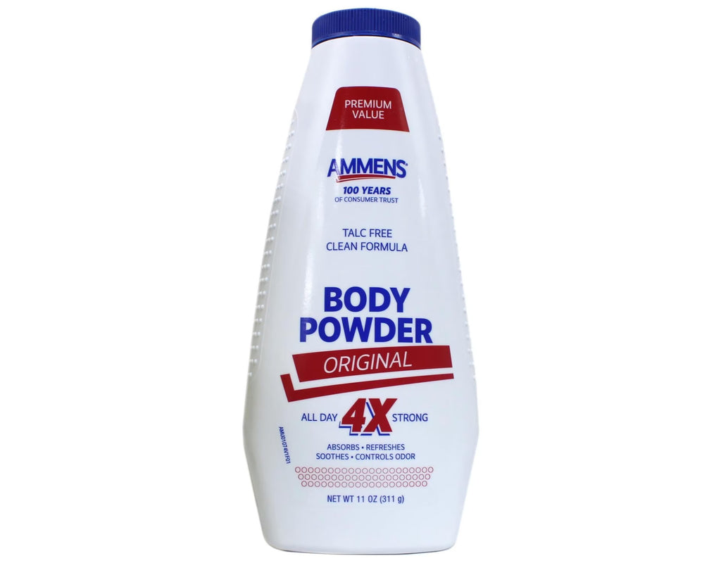 Ammens Body Powder Original Formula 11oz - Pack of 6 for Skin Soothing & Deodorant