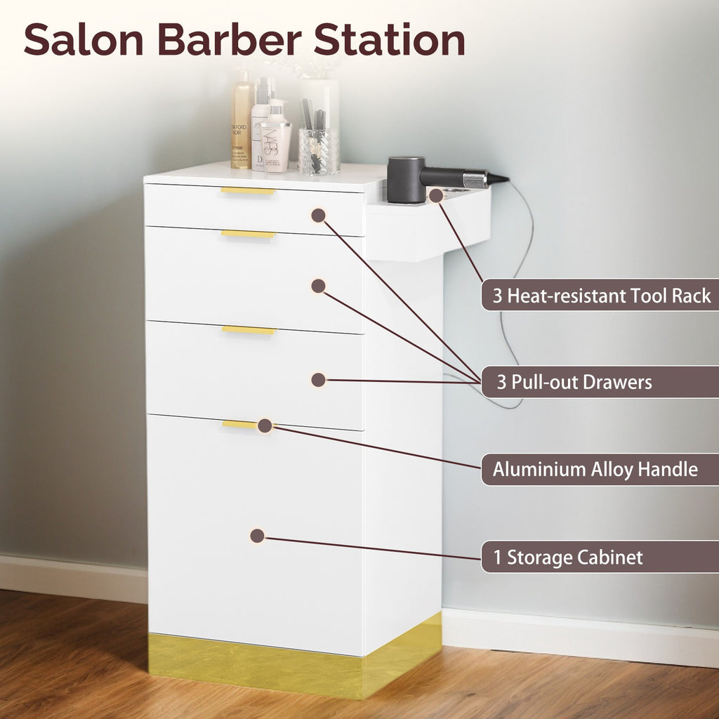 Salon Organizer with Stainless Steel Finish and Tool Holders
