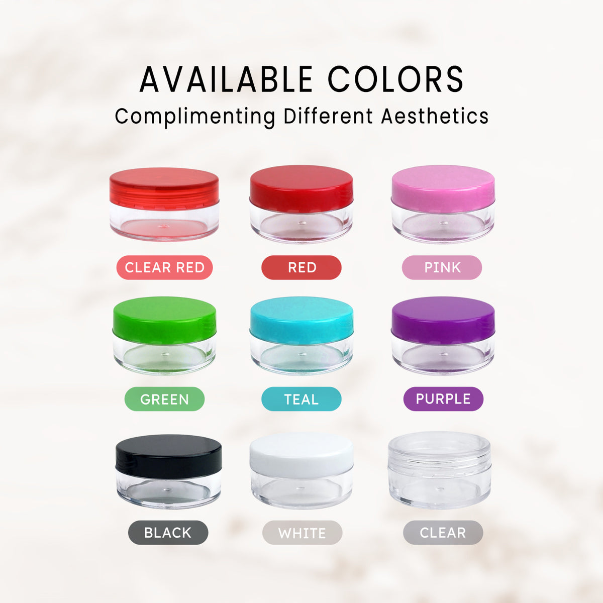 100pcs 10ml Cosmetic Sample Jars with Screw Cap - Clear Reusable Containers for Makeup, Cream, Glitter