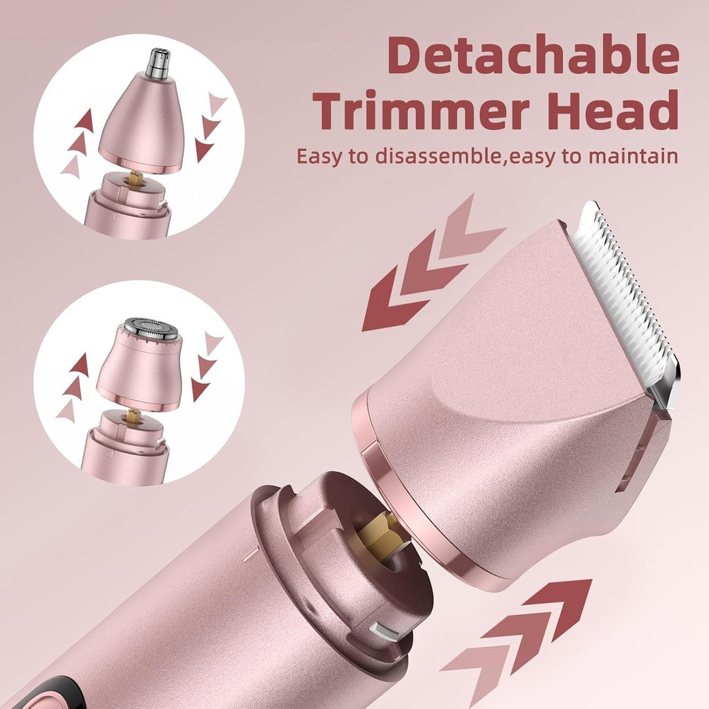 Women's 3-in-1 Rose Gold Bikini Trimmer & Facial Hair Remover