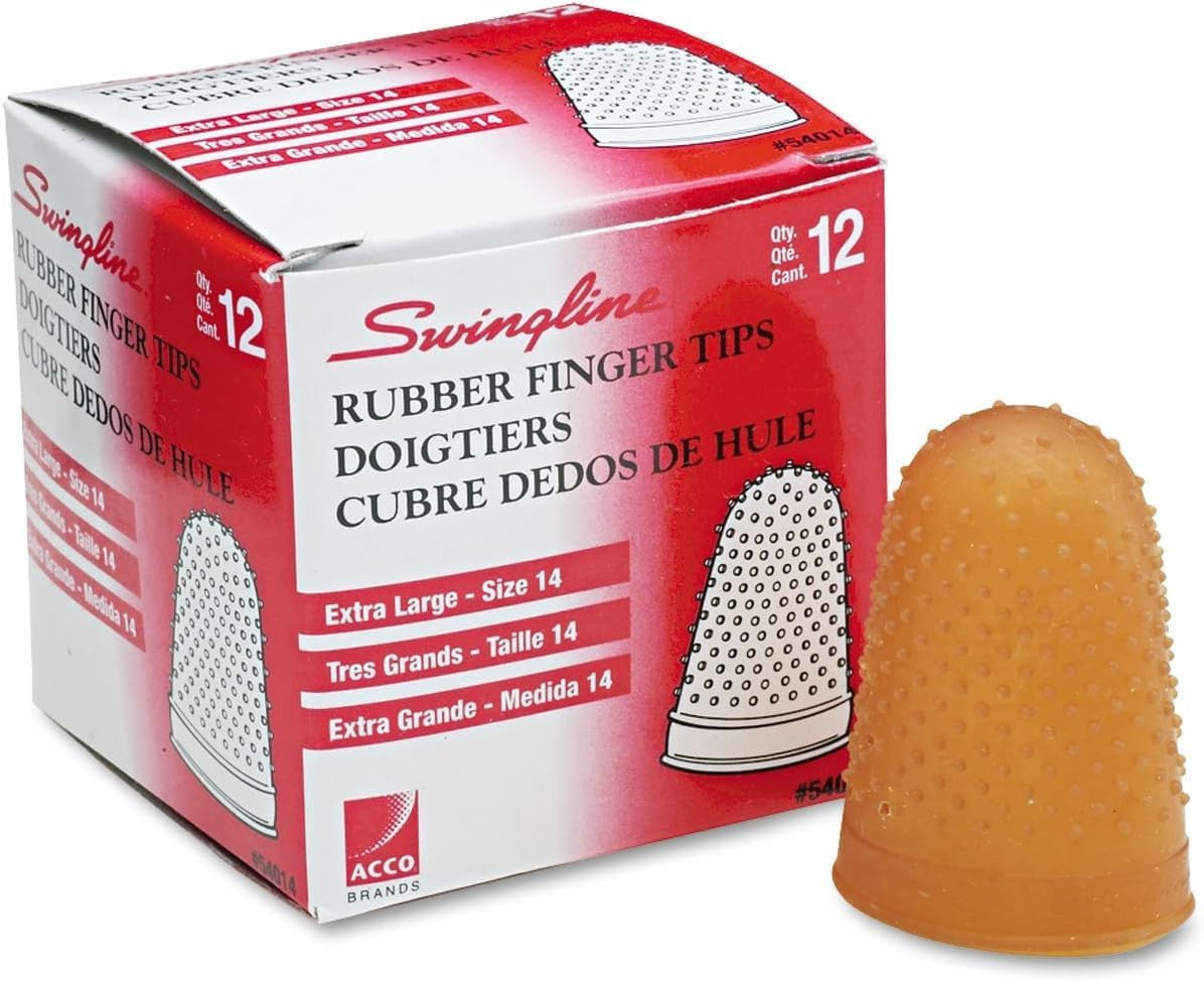 Extra Large Rubber Finger Tips - Size 14 Amber, Finger Protector for Office & Mail Handling